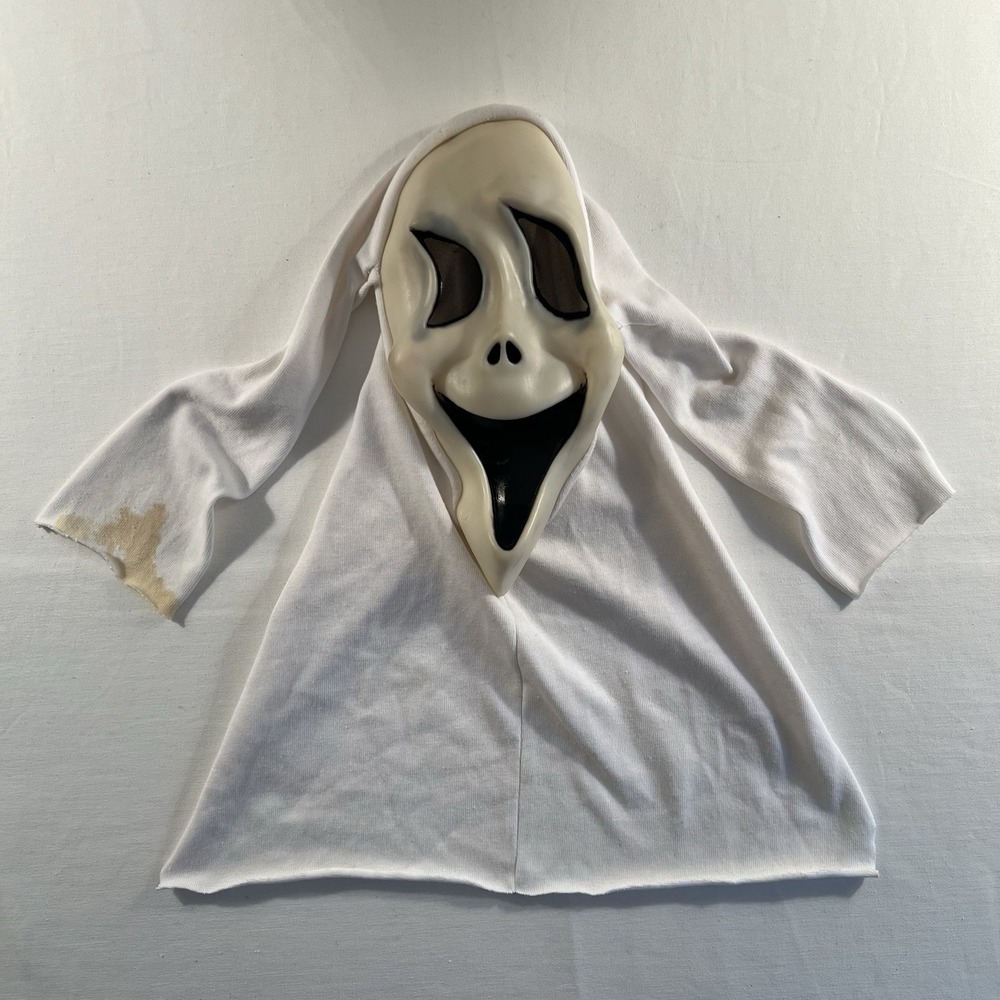 Fun World Div Gen 1 Silly Ghost Halloween Mask White‎ Cotton Shroud 1992-1995